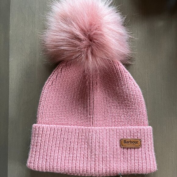 Barbour Dover Pom Beanie - Blush Pink - Picture 2 of 4